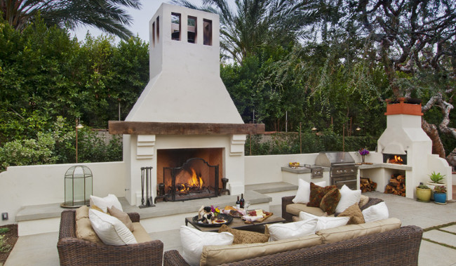 39 Outdoor Stucco Fireplace Ideas You, Outdoor Corner Fireplace Ideas