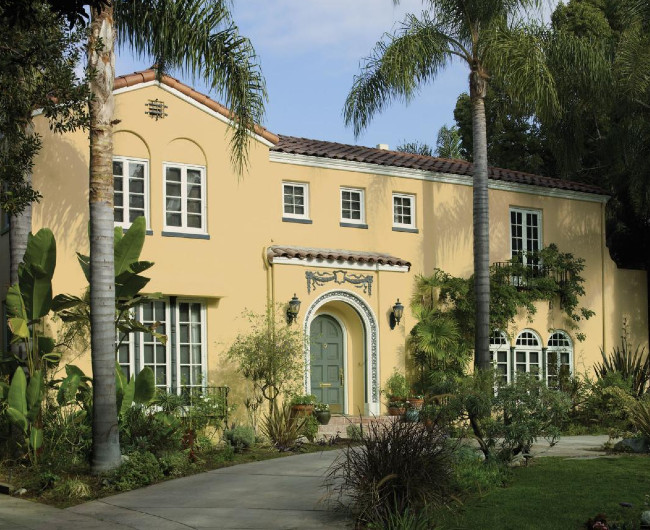 Lighter Yellow Stucco Walls And Beautiful Landscaping Lighter Yellow Stucco Walls And Beautiful Landscaping