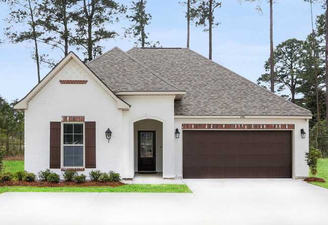 White Stucco And Bricks With Red Brick Accents White Stucco And Bricks With Red Brick Accents