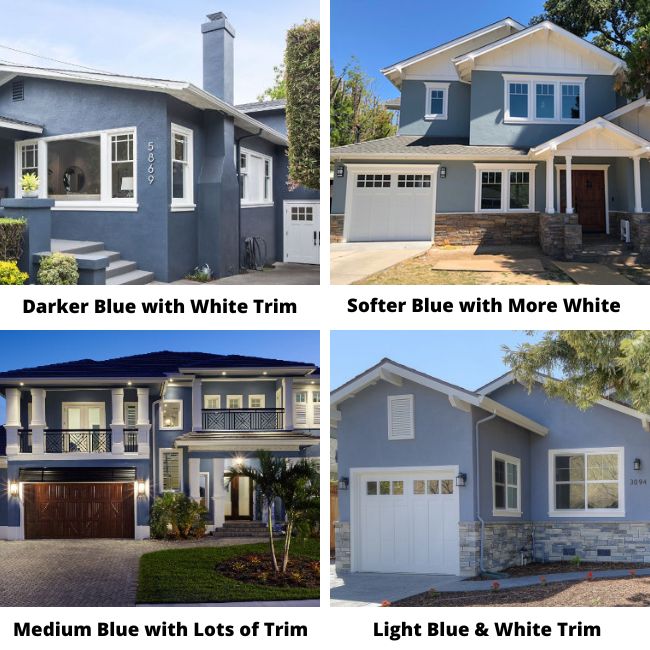 Blue Stucco With White Trim Examples