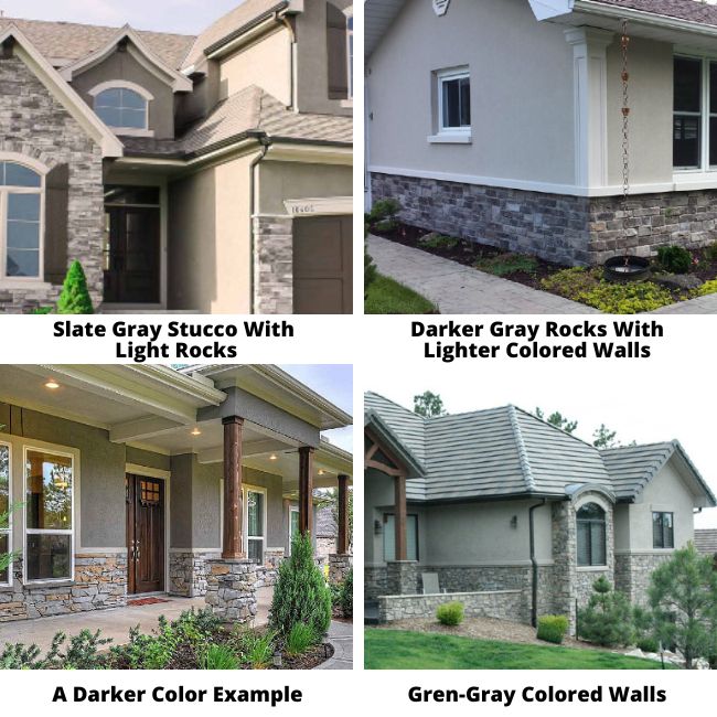 Gray Stucco Colors with Gray Rock Examples