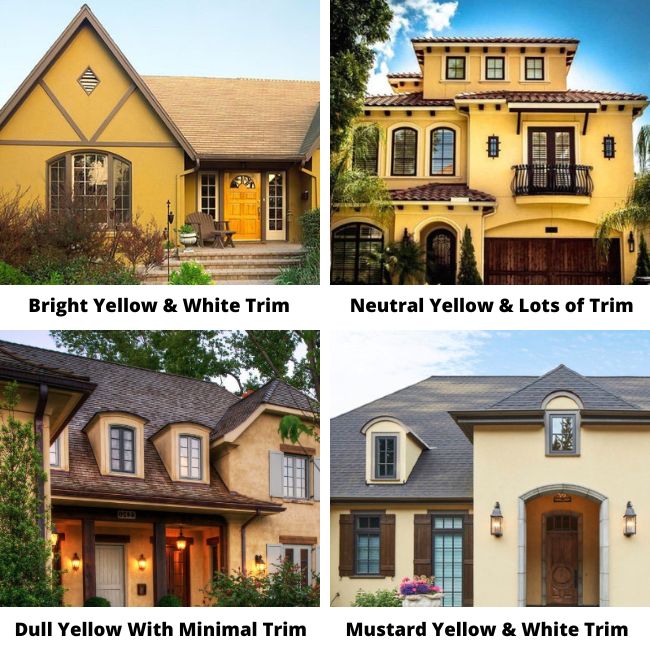 Yellow Stucco And Darker Trim Examples