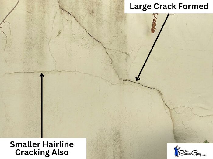 Large Crack Formed With Smaller Cracks Expanding Too