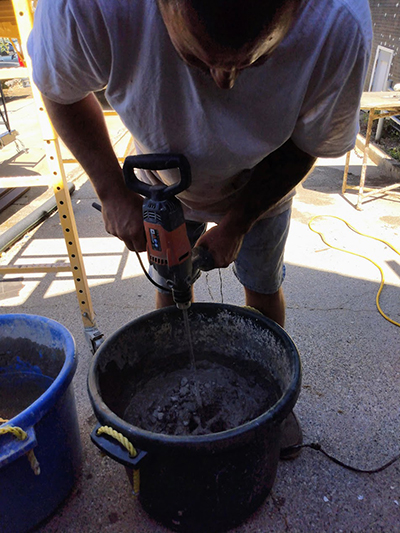 Me Mixing Up Stucco In Container