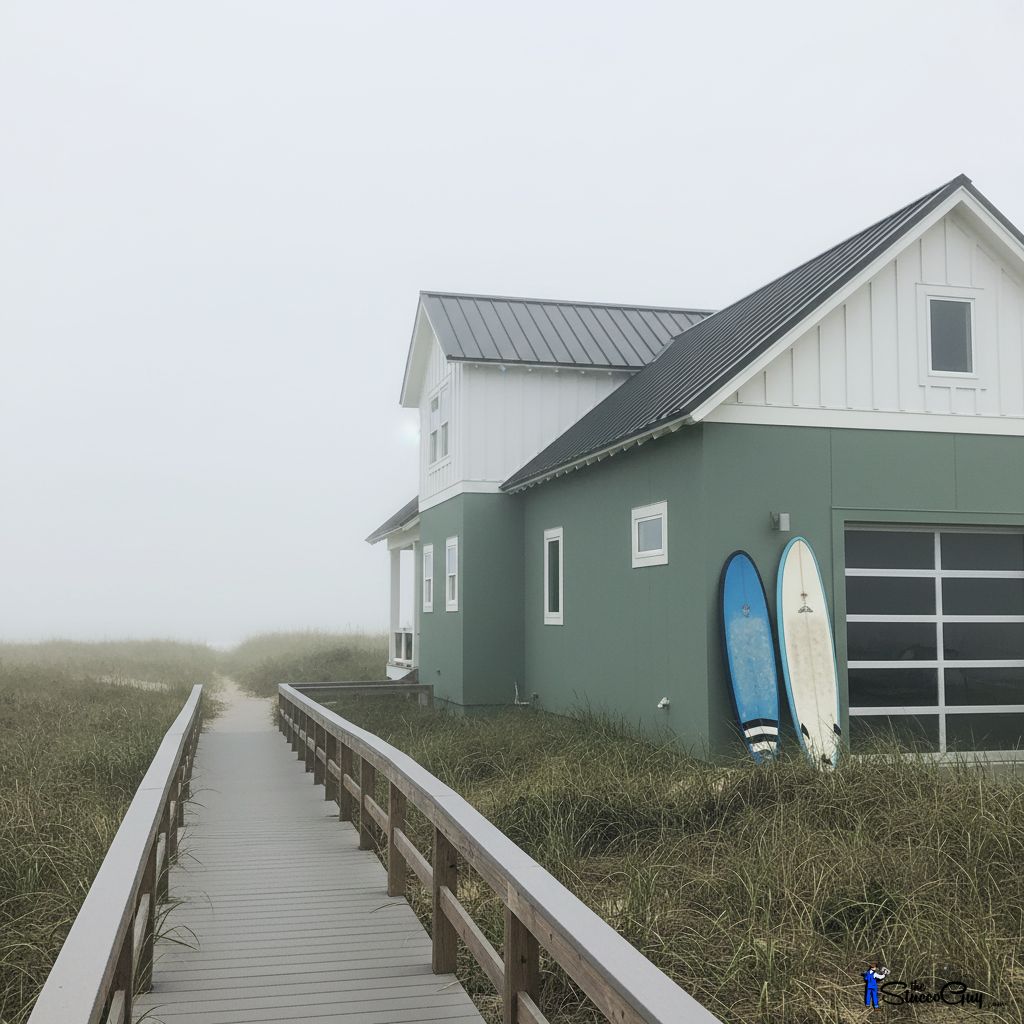 Surfside Sage Green Stucco Home by the Dunes